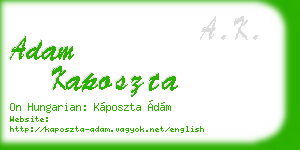 adam kaposzta business card